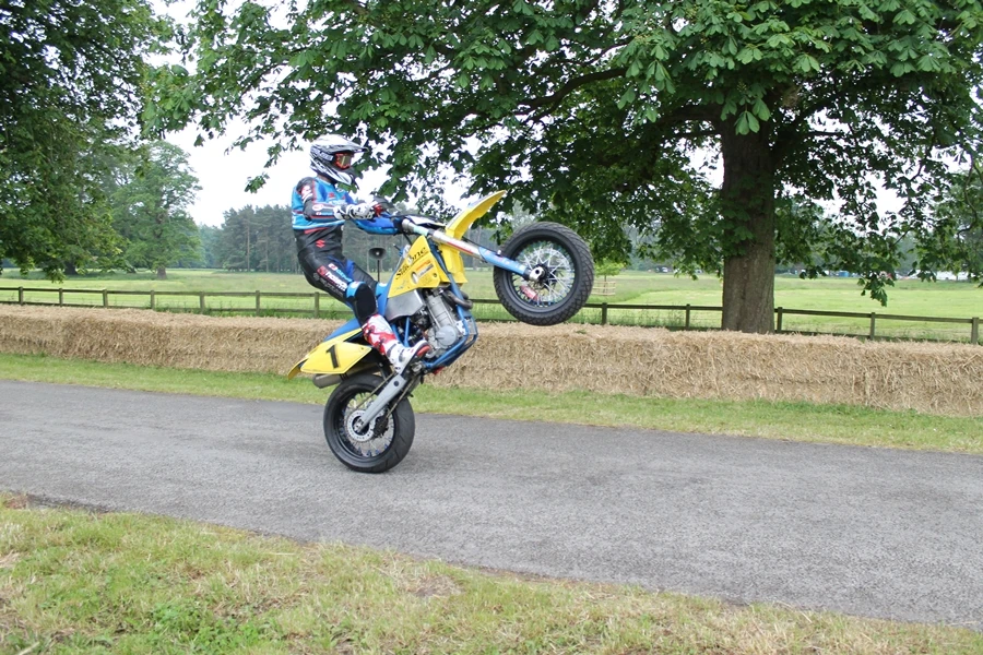 A wheelie on the Cholmondeley track