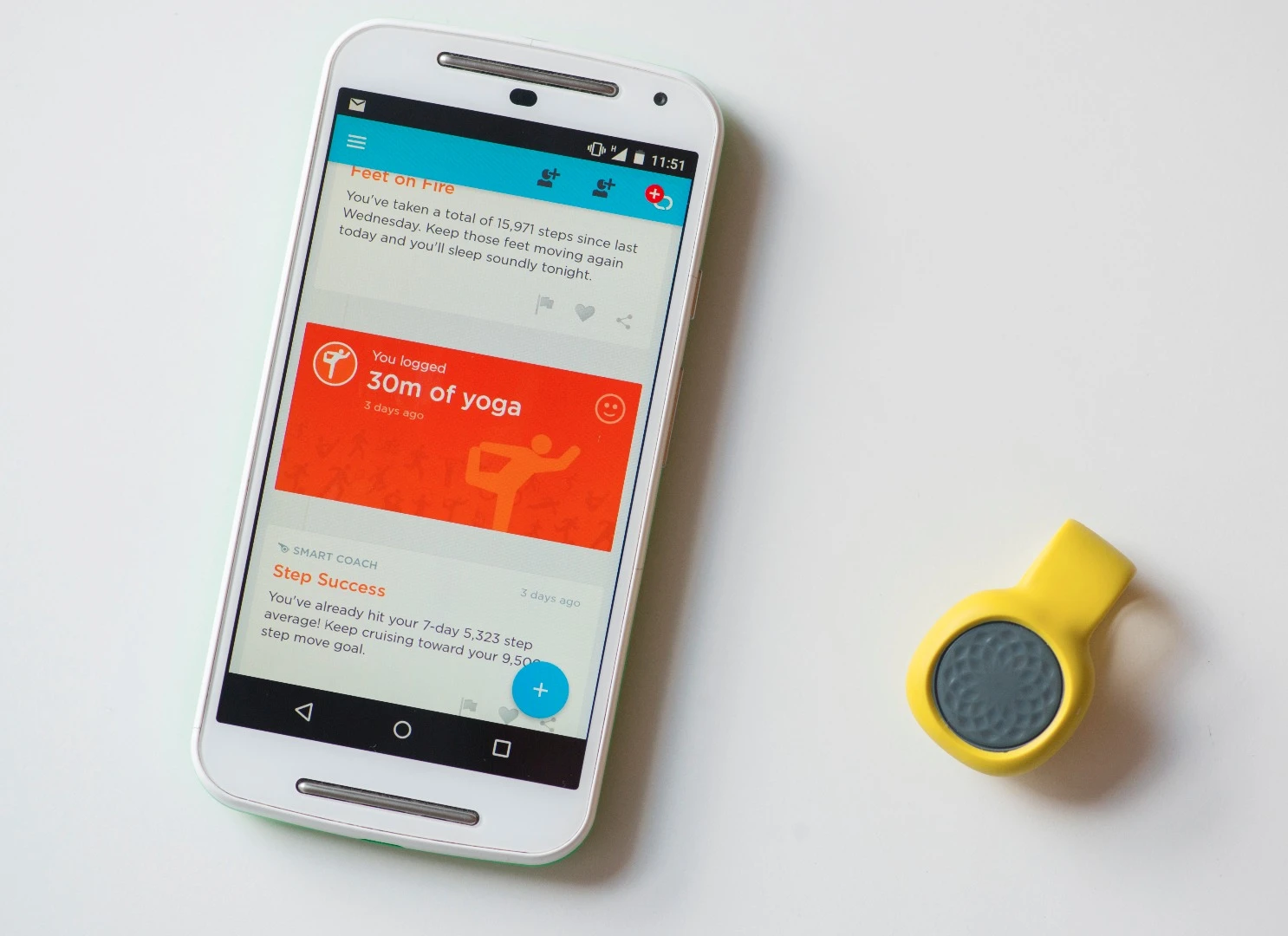 The app for the Jawbone UP Move fitness tracker makes it easy to add activity information which can't be automatically tracked