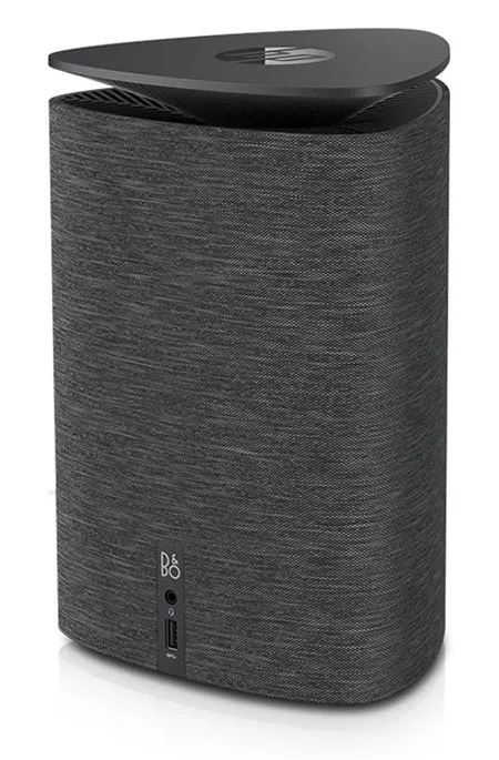 With a triangular form factor wrapped in fabric, the Pavilion Wave looks less like a desktop computer and more like a speaker