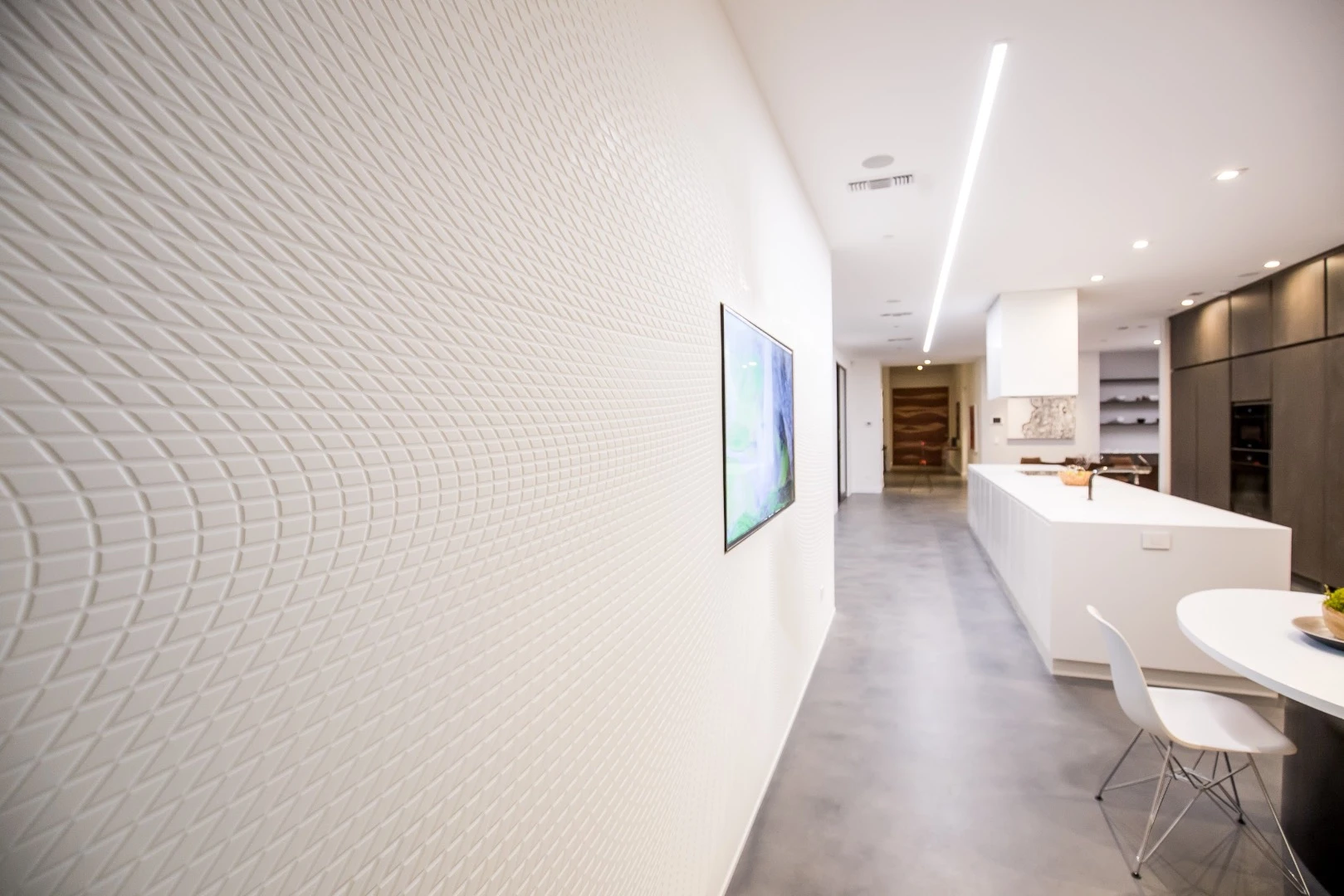 The Wave House's interior walls feature intricate patterns