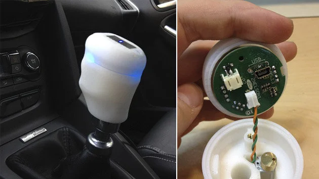 The 3D printed Haptic Feedback Shift Knob and internal workings