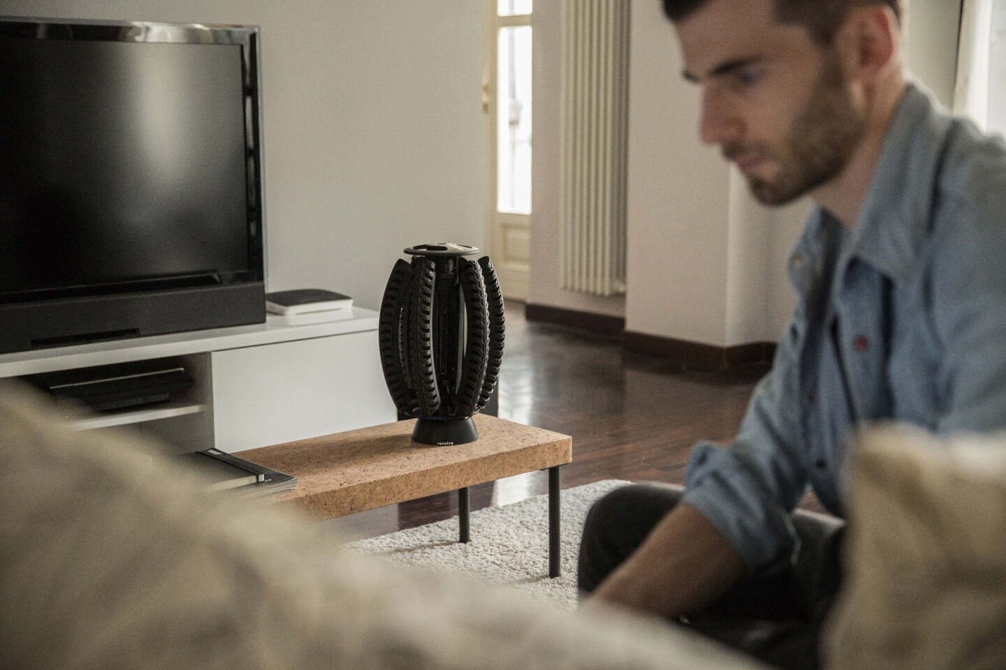 "I wanted to ensure my wheel was beautiful to look at when it was closed, because these wheels will be seen inside apartments in Tokyo, Singapore, Shanghai, New York. The people who will use my wheels will store their bicycle inside their apartment, and they do not want ugly folded bicycles to be stored inside their living space. So I worked hard to get a nice form factor ... like an audiophile speaker or a sculpture." Andrea Mocellin