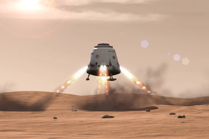 Artist's concept of SpaceX Mars landing (Image: SpaceX)