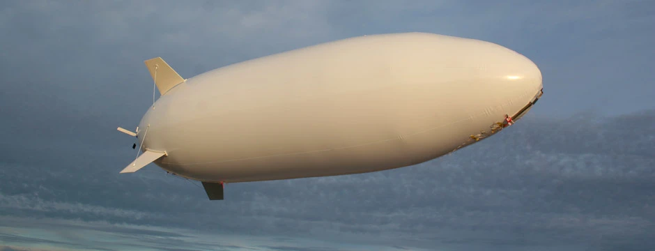 The Sky Sentinel is a small UAV airship that can remain aloft for 18 hours and provide silent surveillance of a wide area at altitudes up to 10,000 feet (3,048 meters)
