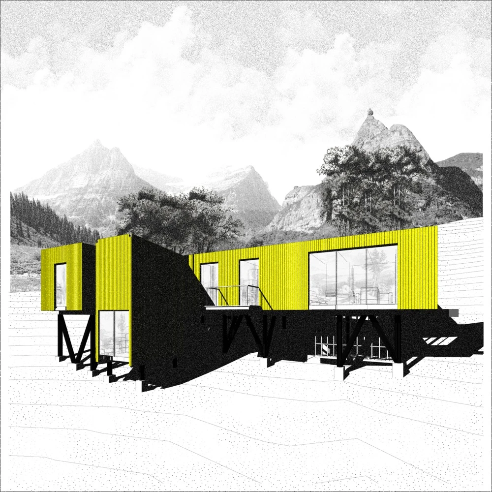 Yellow House design plans by Alejandro Soffia