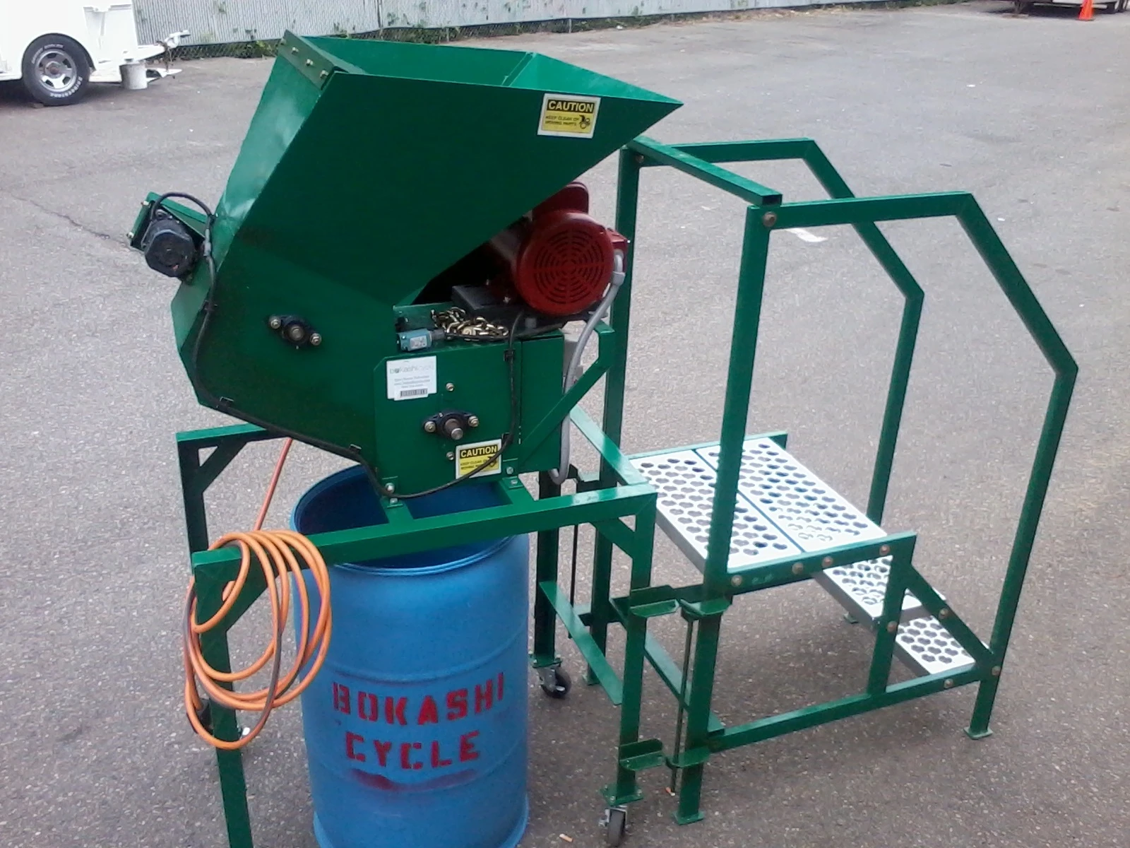The Bokashicycle Food Waste Pulverizer is designed to consolidate commercial food waste, and make it easier to compost