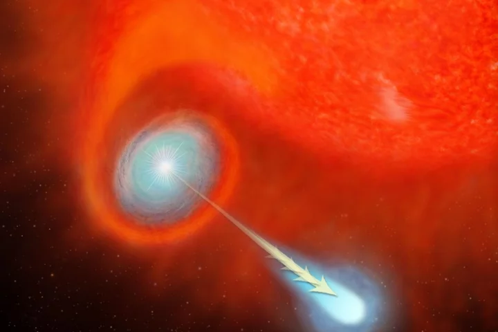 Artist's concept of a plasma ball flying away from V Hydrae