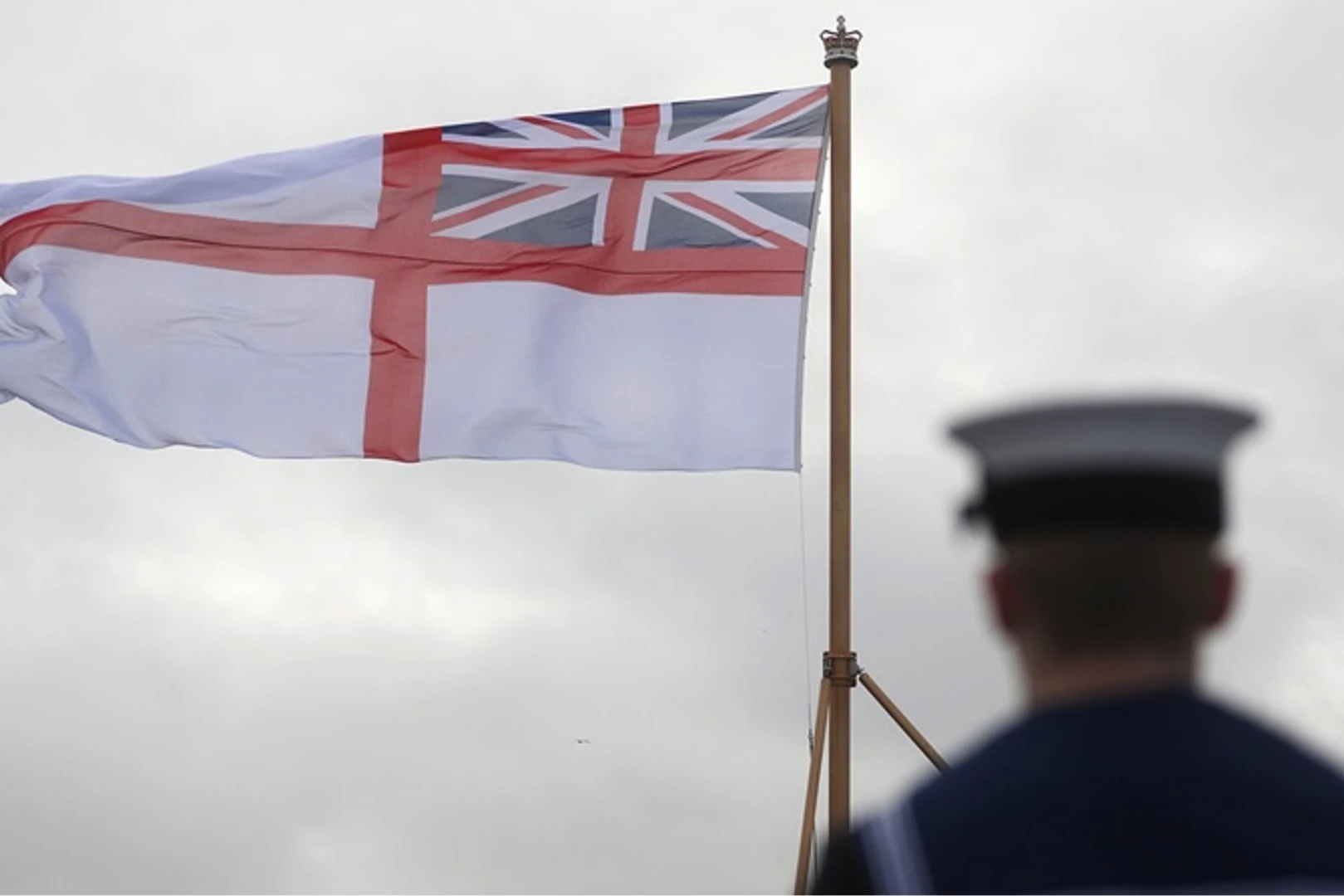 The white ensign was raised, signifying that HMS Queen Elizabeth is now an active member of the fleet