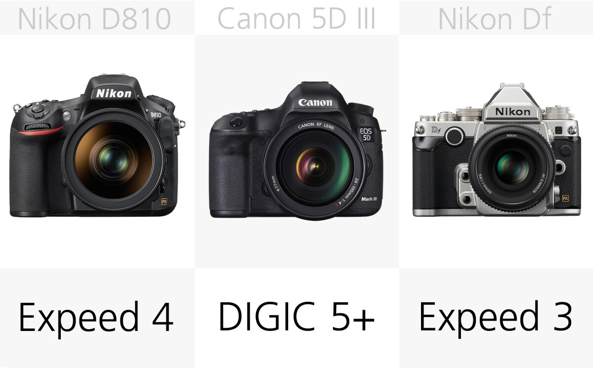 The Nikon Df uses the older Expeed 3 processor where the D750 and D810 use the Expeed 4