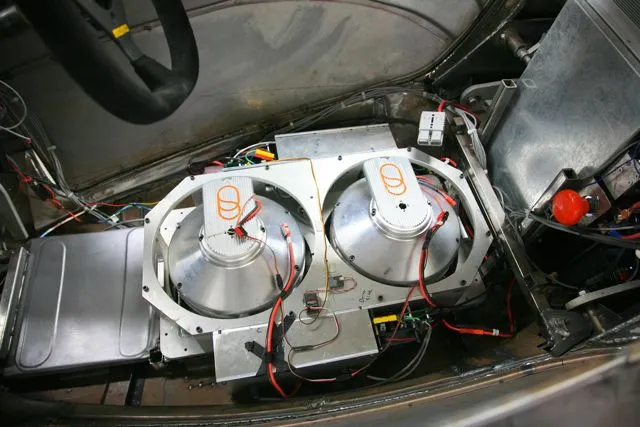 The prototype's two half-scale gyros (Photo: Randolph Jonsson/Gizmag)