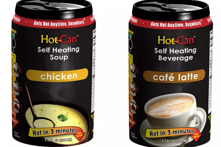Both soups and drinks are available in the Hot Can