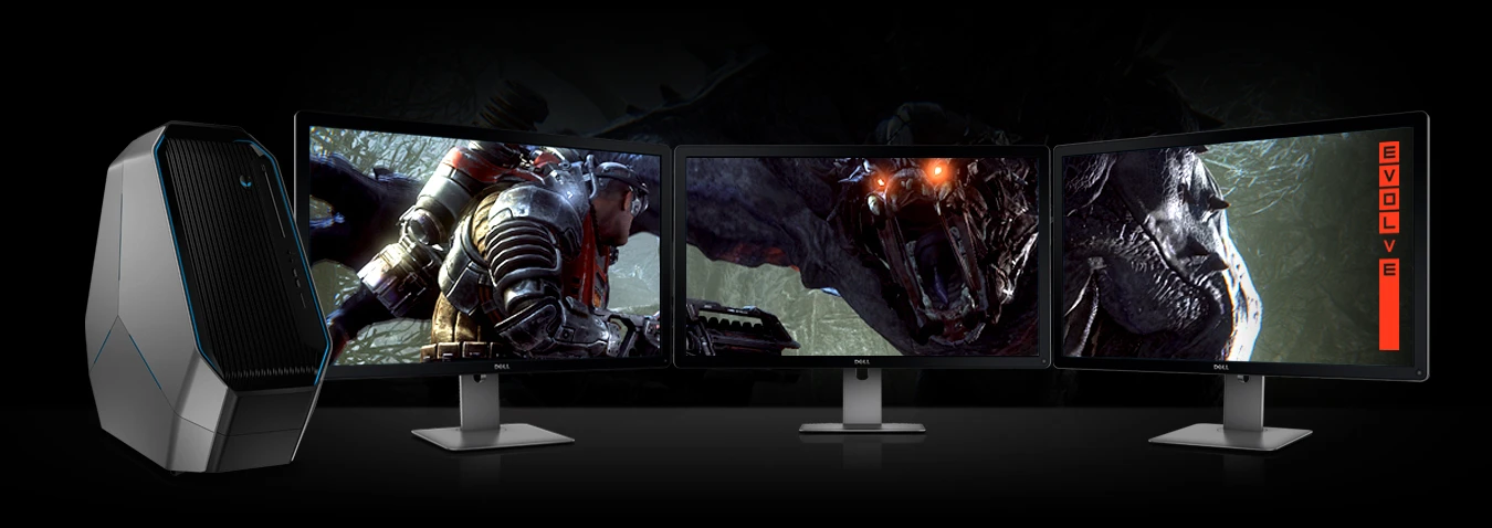 The Alienware Area-51 gaming system can drive multiple monitor setups at UHD resolutions and beyond
