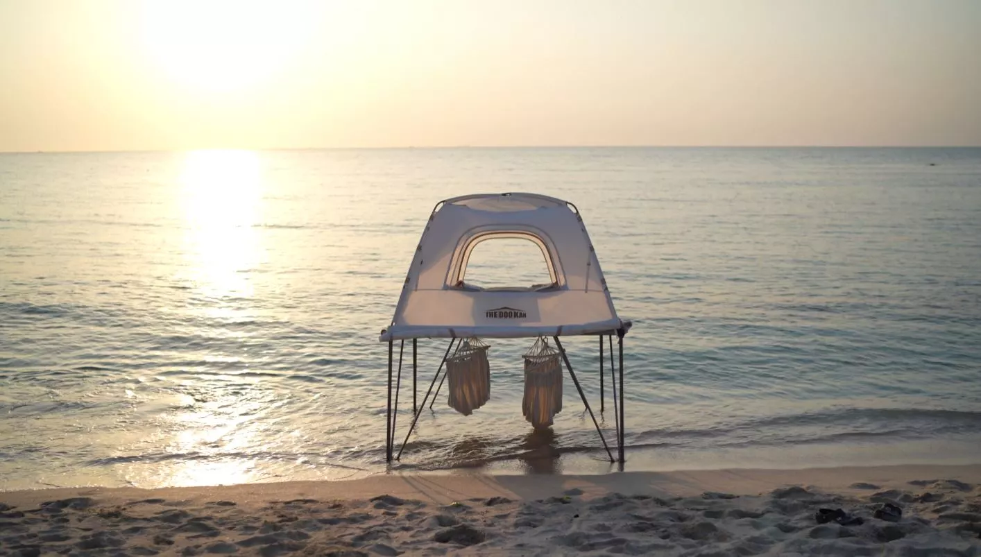 Set The Dookan up over the water's edge for a cool, natural experience