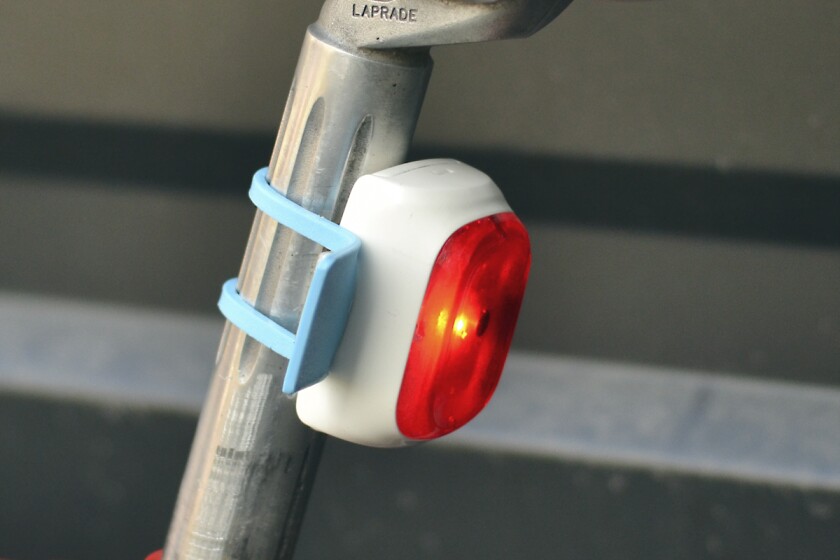The water-resistant Velodroom easily snaps on and off of the seat post
