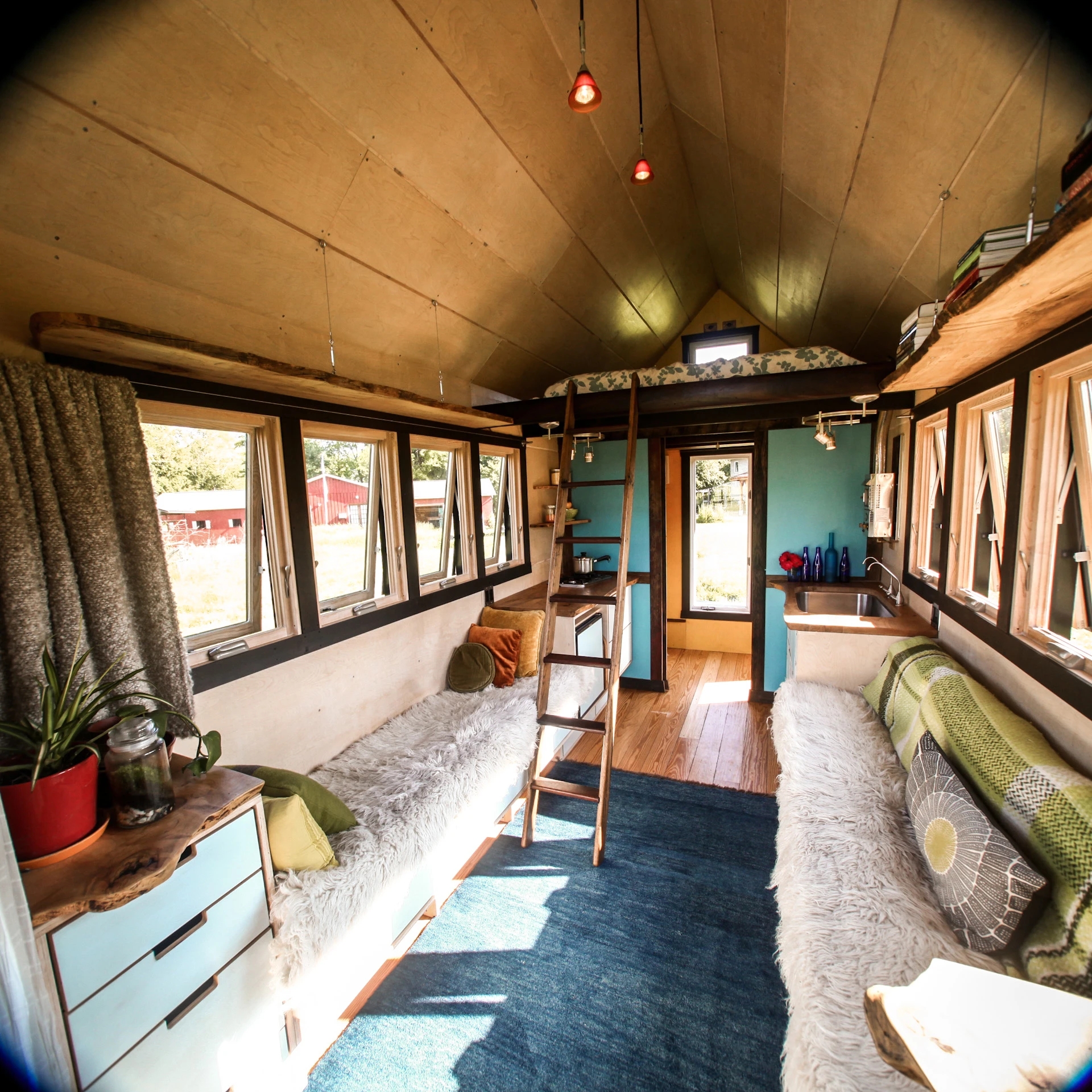 Pocket Shelter features salvaged pine flooring
