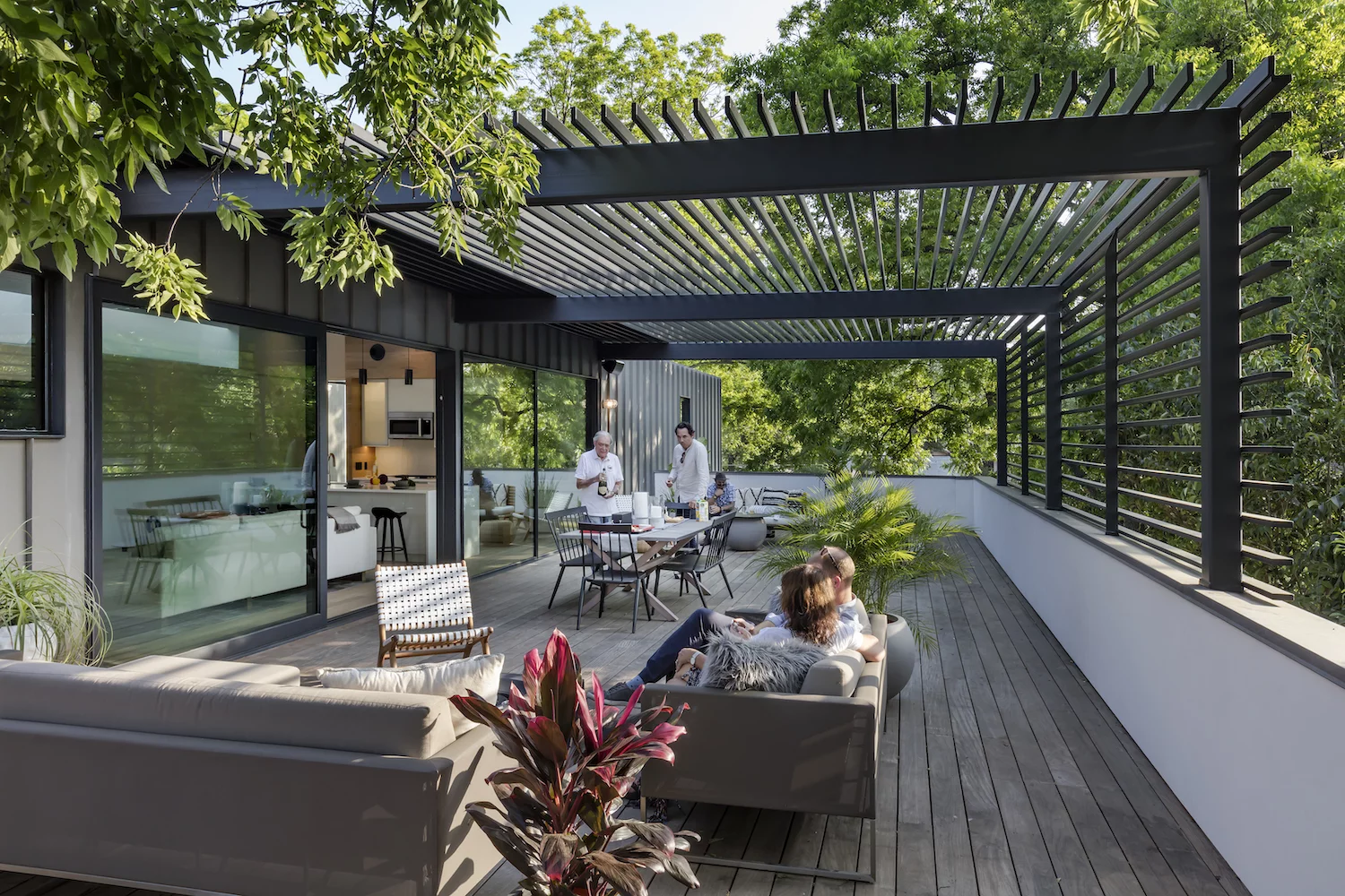 The Autohaus includes a large outdoor deck space atop the garage
