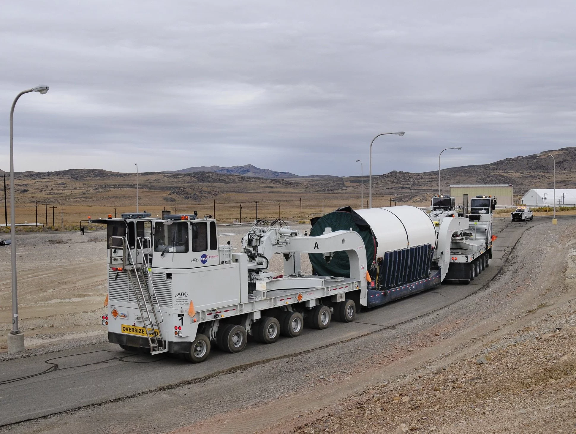 SLS solid rocket booster segment being moved (Image: ATK)
