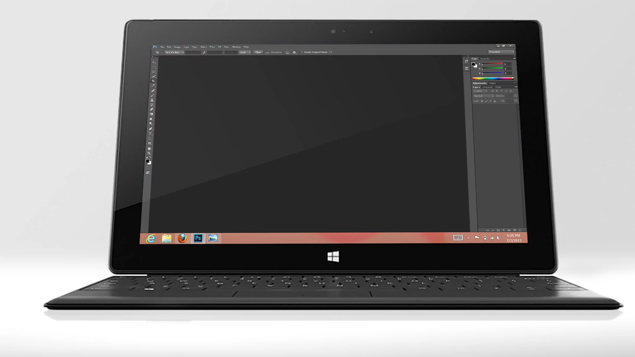 Photoshop's scaling with default settings make for some tiny icons and menus