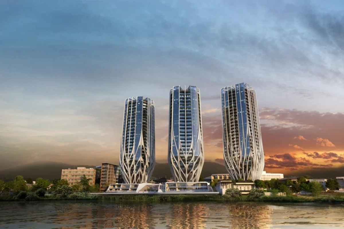 Zaha Hadid's Grace on Coronation features three towers that taper at the bottom to minimize their footprint