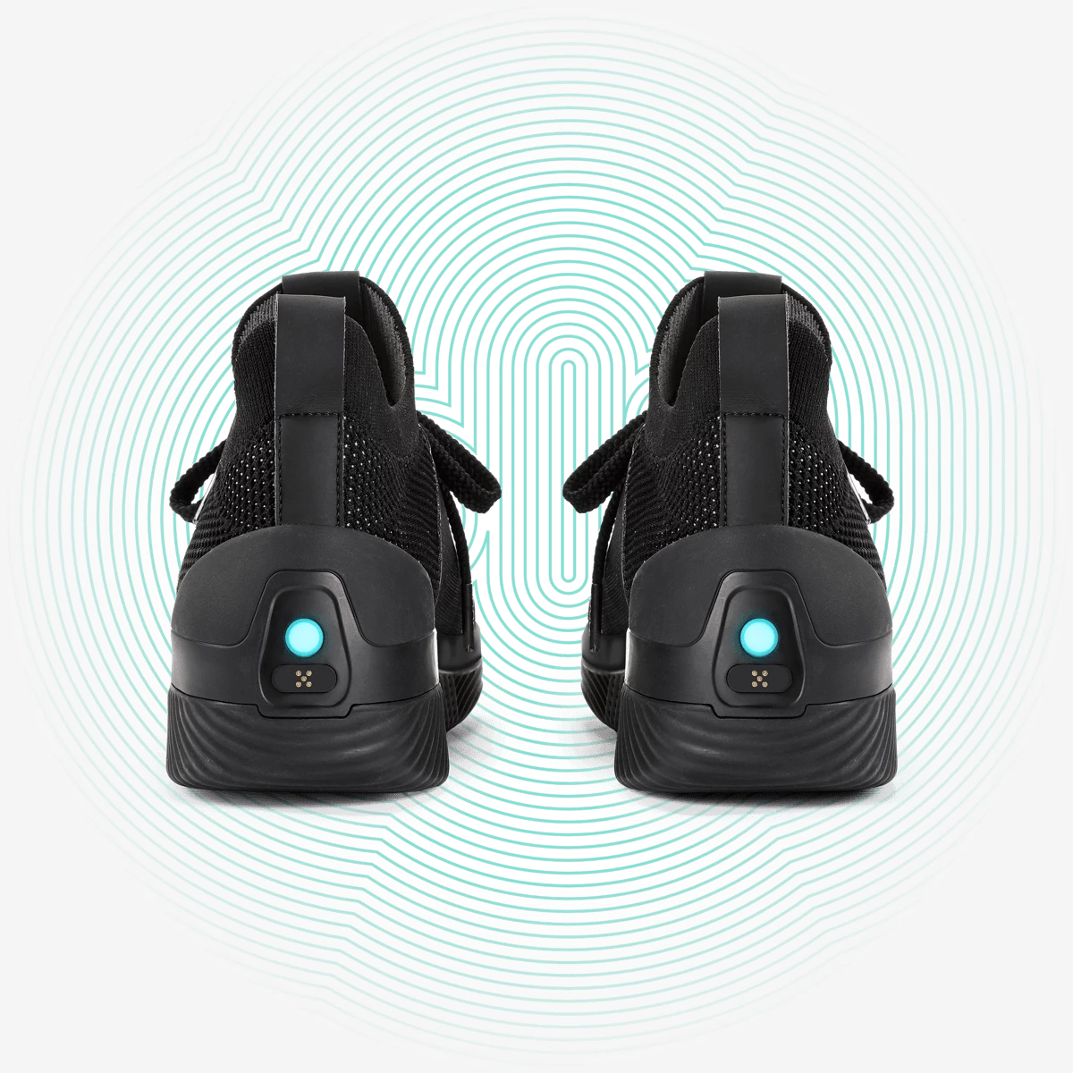 The sneakers rock LED status indicators and magnetic charging points for topping up the integrated batteries