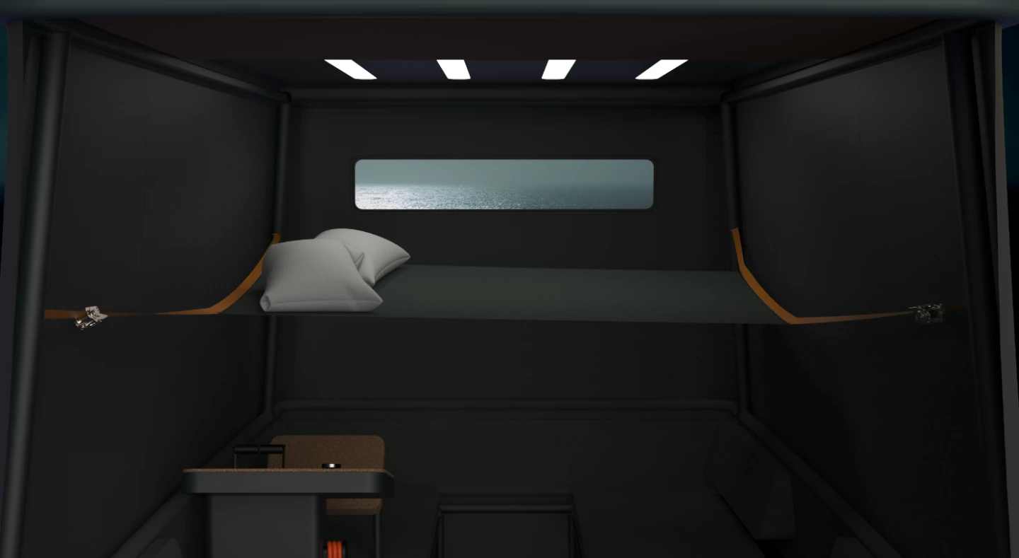 Hammock bunk inside the Pol Lux tent
