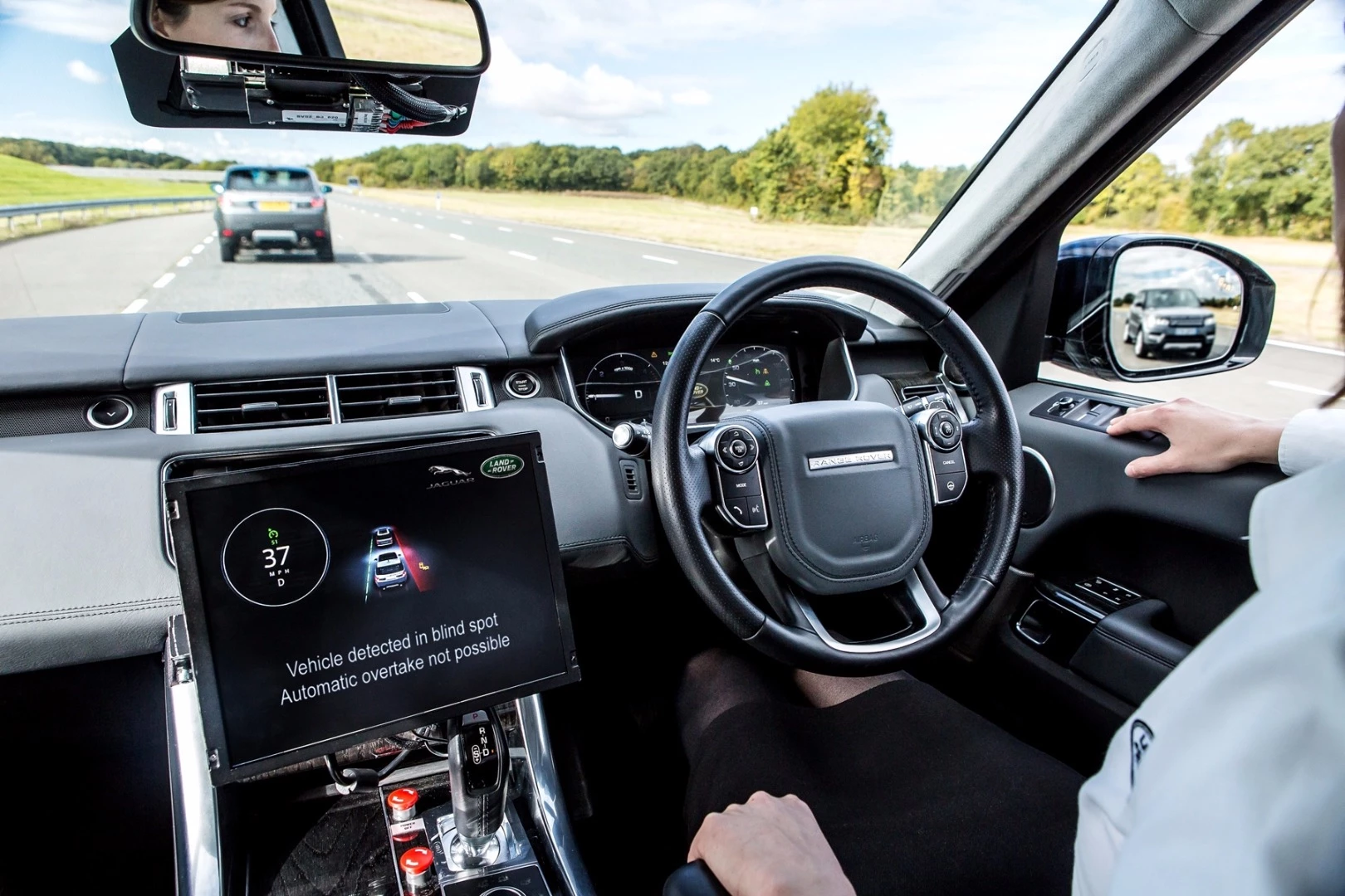 Jaguar Land Rover's Advanced Highway Assist functionality is able to reject an overtaking request in the event that the vehicle detects another vehicle in its blind spot