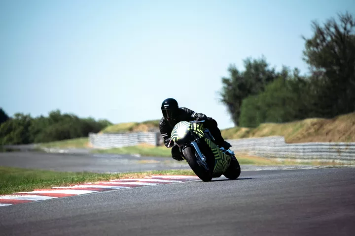 The Aston Martin AMB001, featuring its 180-horsepower turbocharged Brough Superior motor, is out on track testing