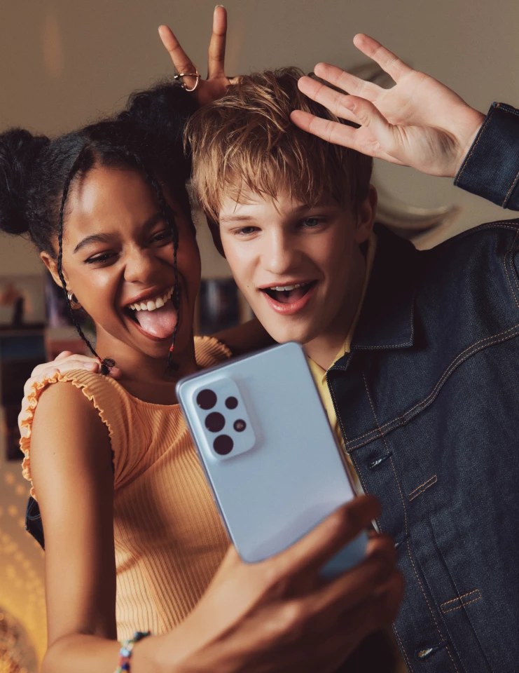 The Galaxy A53 5G features a 64-MP main camera, a 12-MP ultra-wide, a 5-MP macro and a 5-MP depth camera to the rear, and a 32-MP selfiecam out front