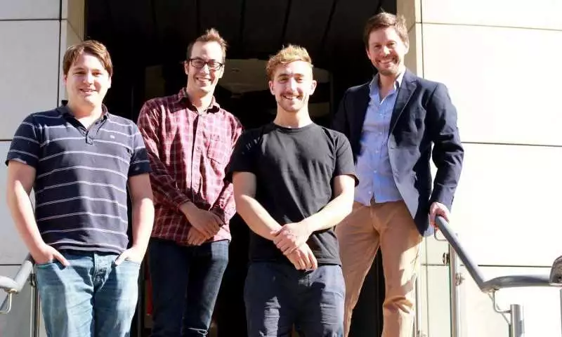 The University of Bristol researchers (from left to right): Chris Sparrow, Chris Harrold, Jacques Carolan and Dr Anthony Laing