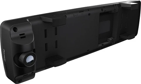 The Pioneer rearview mirror telematics unit has a front-mounted camera