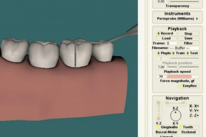 Screenshot: Virtual dentistry training system