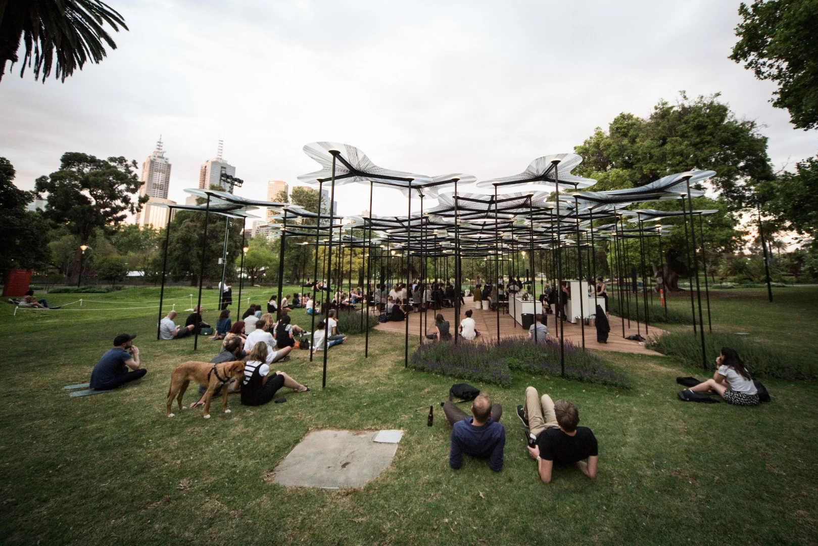 Melbourne's plentiful parklands have no shortage of shady trees under which to relax on a balmy summer evening, but a new addition to city's gardens offers a different way to wind down