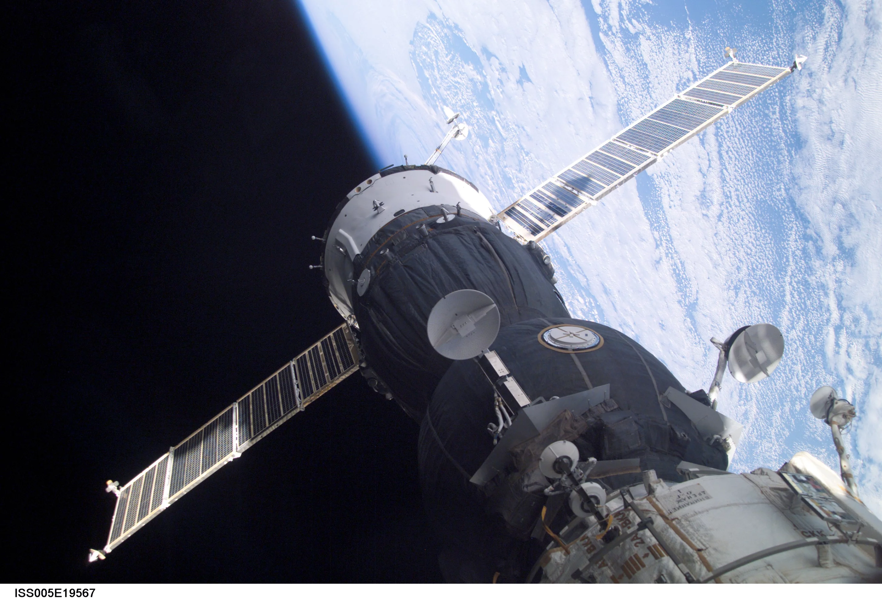 The Soyuz-TMA capsule docked with the International Space Station (Image: NASA)