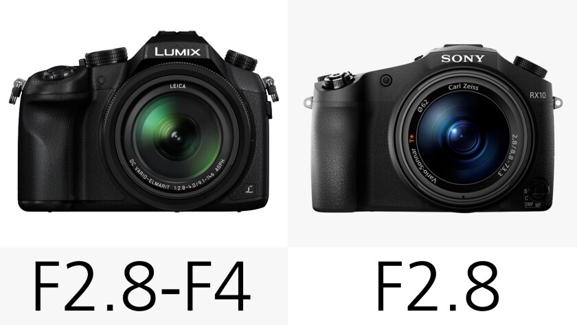 While the Sony RX10 has a constant maximum aperture of F2.8, the Panasonic FZ1000 is variable from F2.8 at the wide end, to F4 at the super-telephoto