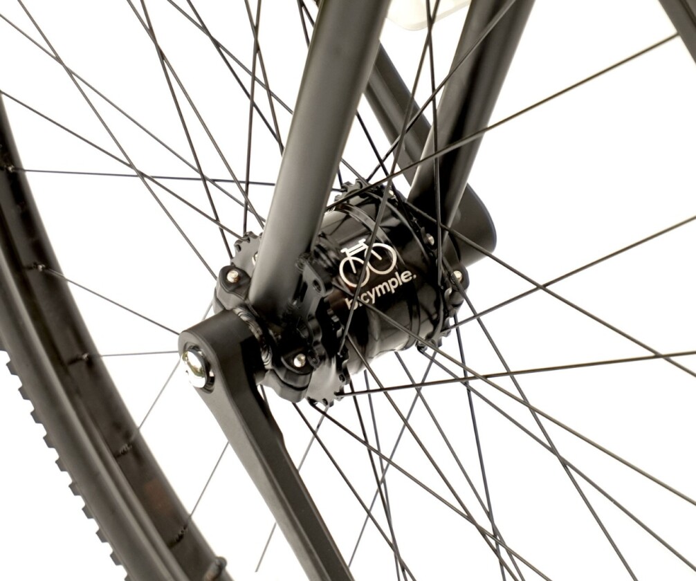 The Bicymple Nuvo's optional 2-speed front hub transmission