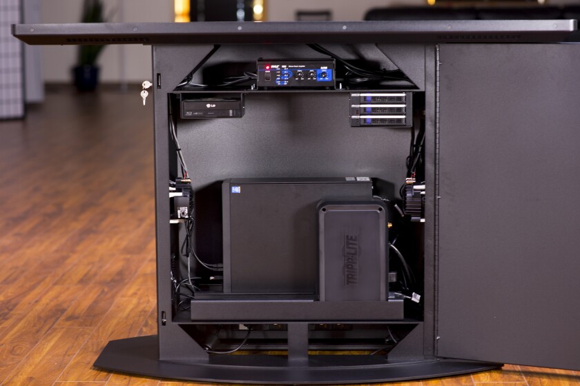 The computer system has enough room for three removable hard drives for up to 24 TB of storage