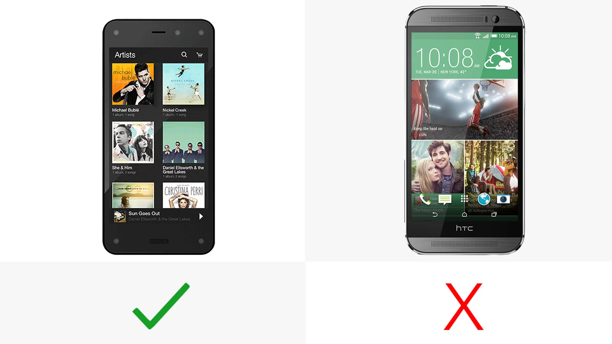 The Fire Phone's Dynamic Perspective display gives you a 3D view of your phone