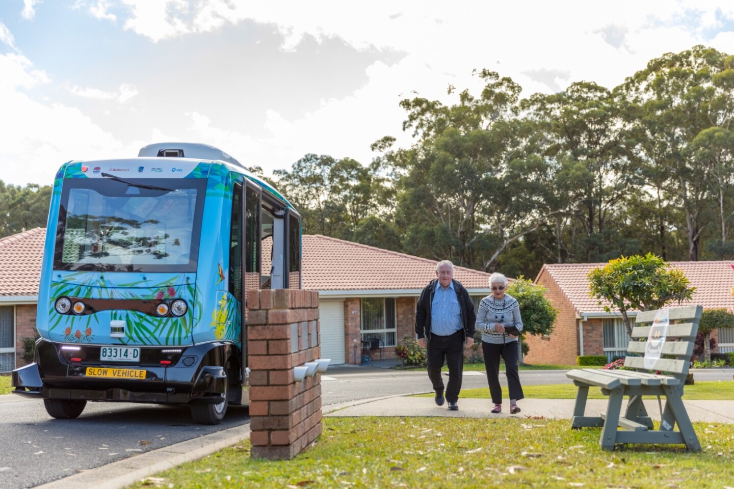 BusBot users start by summoning the vehicle via a smartphone app, created by public transit company Via