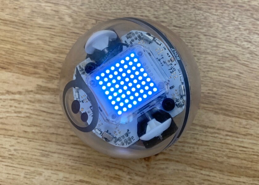 The LED display can display text, images, and colors