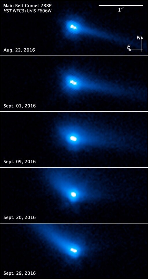 Hubble observations in August and September 2016 revealed that Body 288P was made up of two separate objects