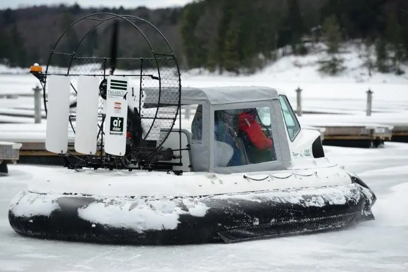 The AirRider hovercraft in snow conditions