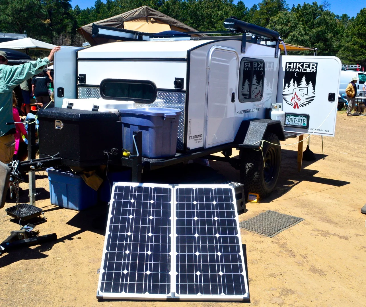 The Hiker Trailer Off Road Deluxe at the show features a Zamp Solar power system