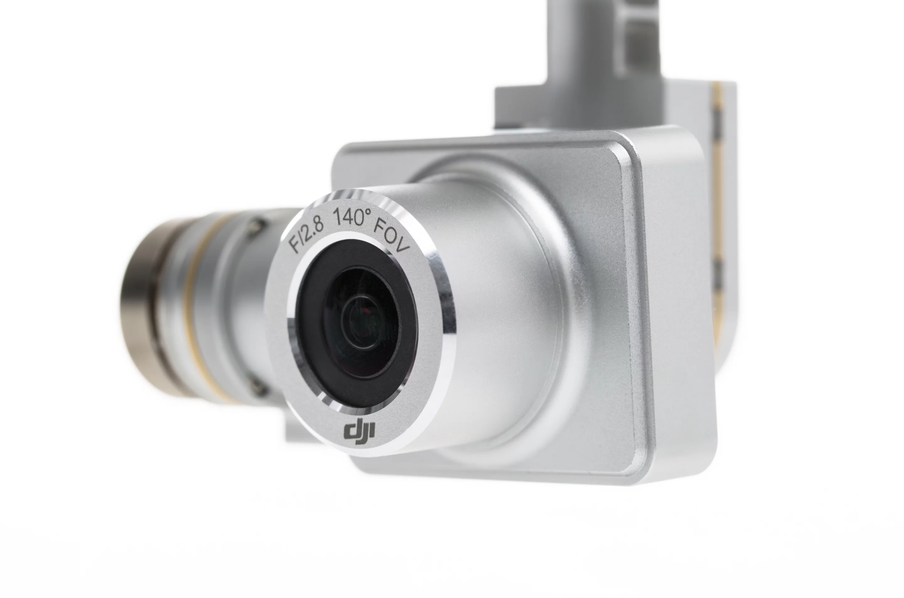 An electronic gimbal system allows the camera to stay level, even as the quadcopter itself moves around