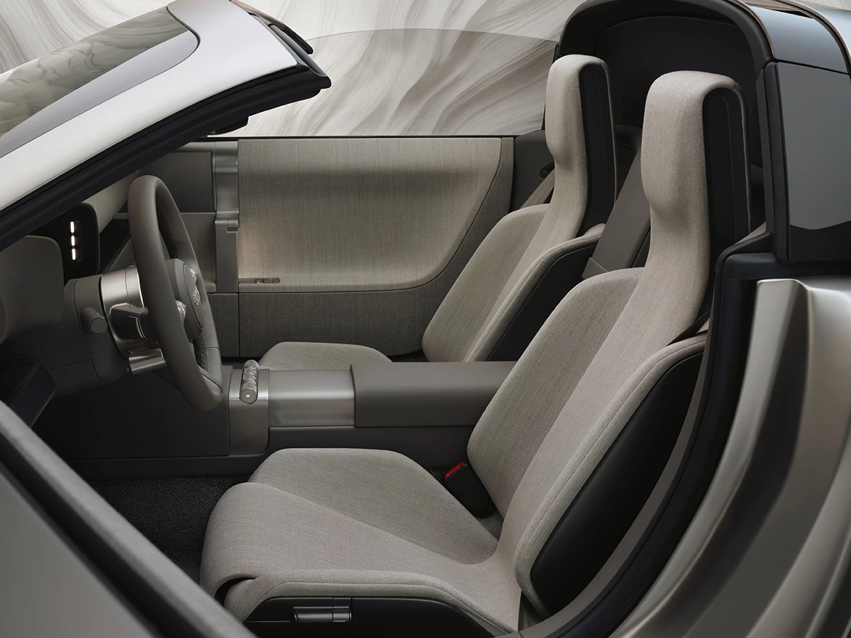 Wool seats and interior panels give the cabin a welcoming vibe