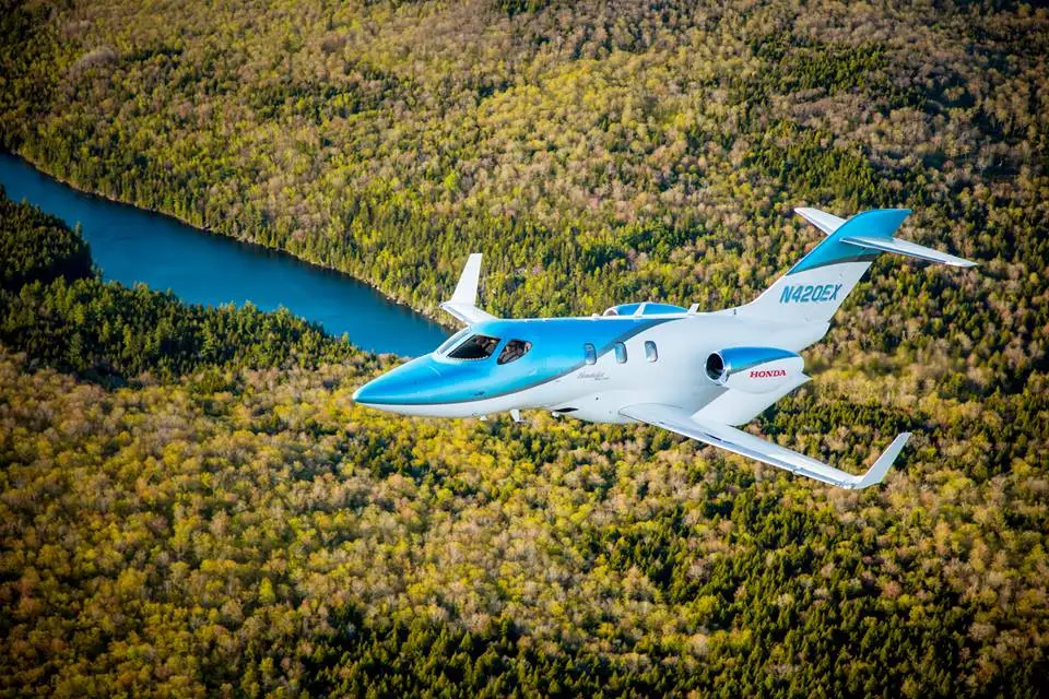 Range of the HondaJet Elite is listed as 1,437 nautical miles (2,660 km)