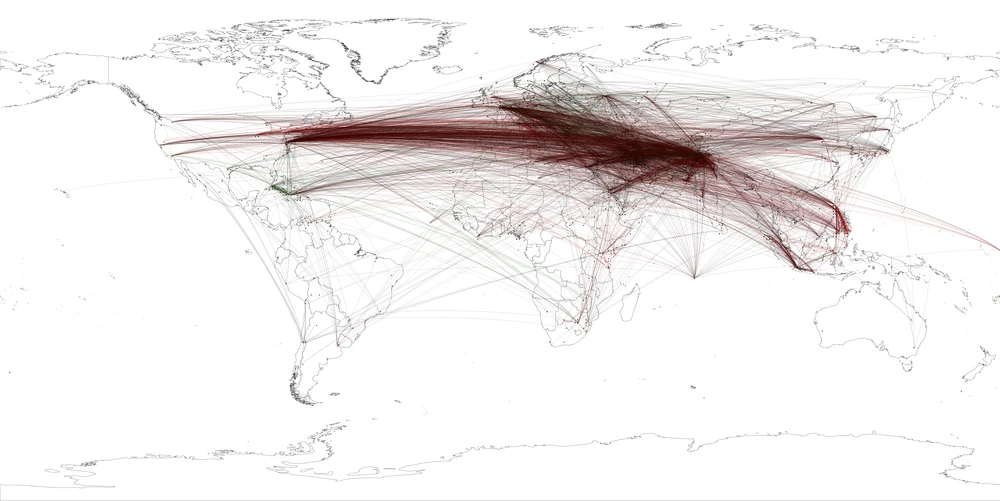 Global geocoded tone of all Summary of World Broadcasts content, January 1979-April 2011 mentioning "bin Laden" (Image: Leetaru)