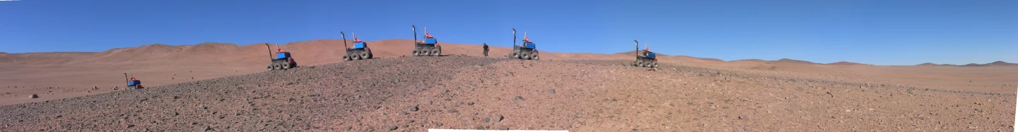 A time-lapse panorama of the Seeker rover negotiating a small hill that featured a sudden change in soil texture (Photo: ESA)