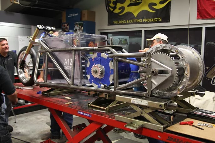 The inner workings of the 363V version of the Lawless Electric Rocket that managed a time of 7.469 seconds at 177 mph in 2010