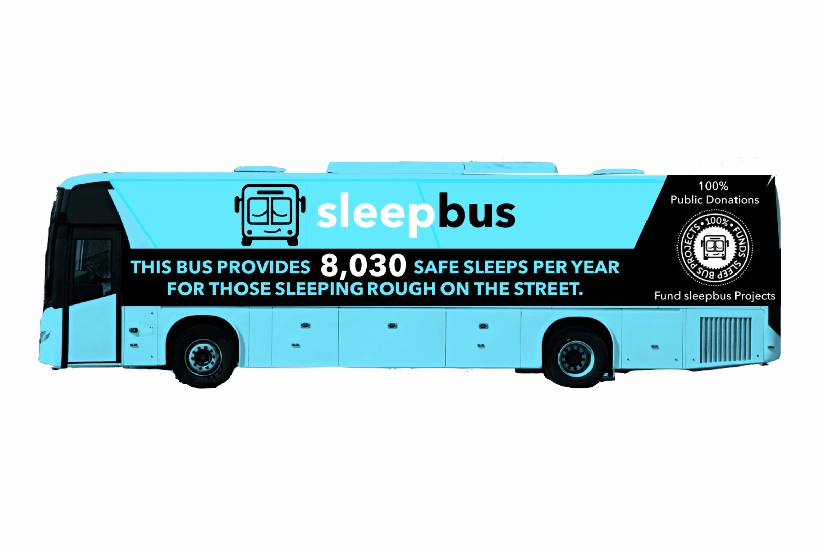 Each Sleepbus will feature 22 individual sleep pods, two toilets, 22 lockers for personal items, under-bus storage and eight pet kennels