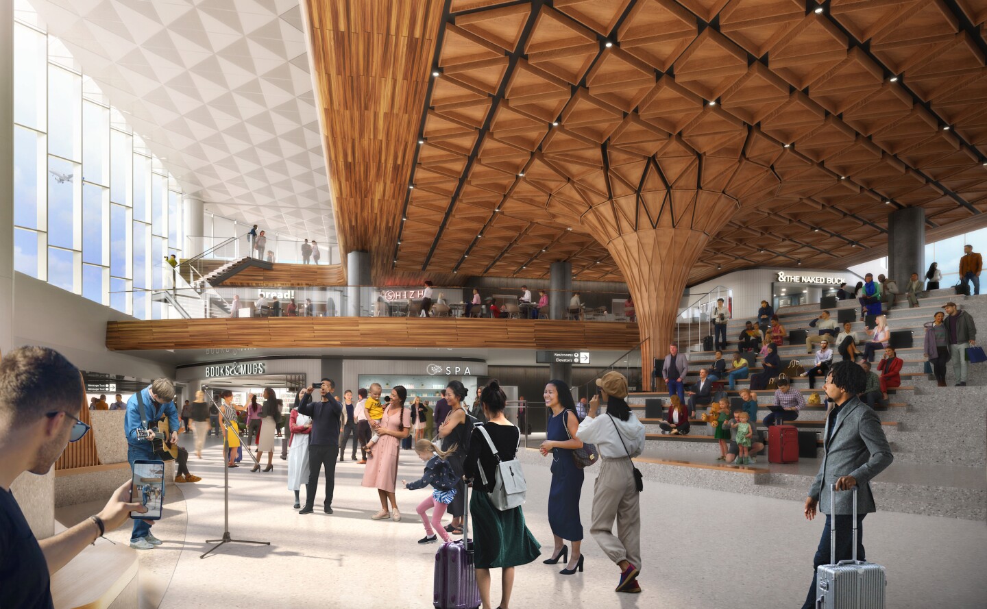 The C Concourse Expansion is designed to offer a relaxing and easy to navigate interior for weary travelers